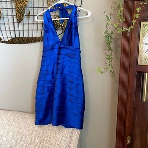 BCBG cobalt satin mini dress